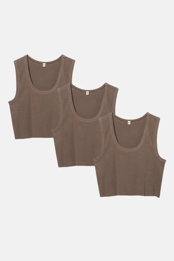 Elwood Clothing MALIBU CROP TANK 3 PACK- Tanks