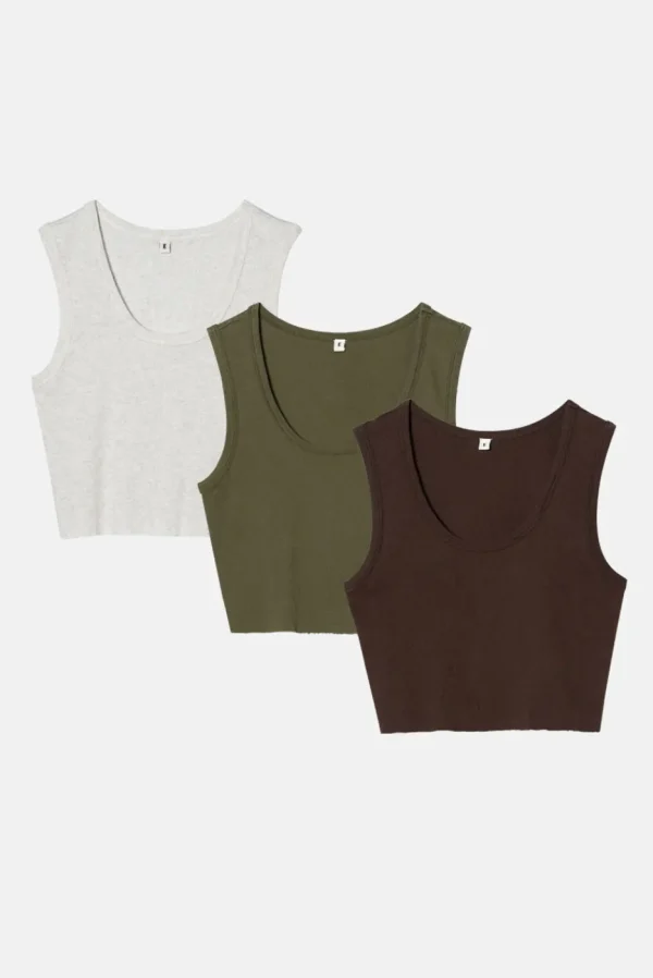 Elwood Clothing MALIBU CROP TANK 3 PACK- Tanks