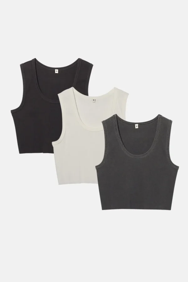 Elwood Clothing MALIBU CROP TANK 3 PACK- Tanks