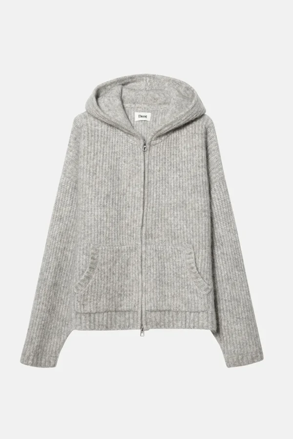 Elwood Clothing MOHAIR BLEND ZIP HOODIE- Sweaters