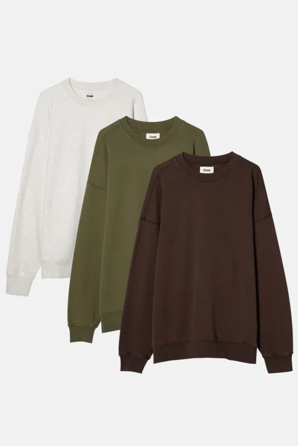 Elwood Clothing OVERSIZED CORE CREWNECK 3 PACK- Sweatshirts